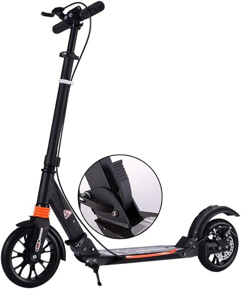 SCOOKTNE Foldable Adult Kick Scooters with Disc Brakes, Non-Electric Commuter Scooters with Big Wheels, Birthday Gifts for Adults/Teens/Kids, Up to 150kg