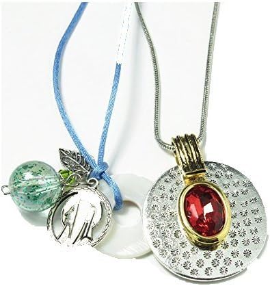 WANJIESHIPIN 2 Pcs Scarlet Witch Necklace Red Stone Pendant