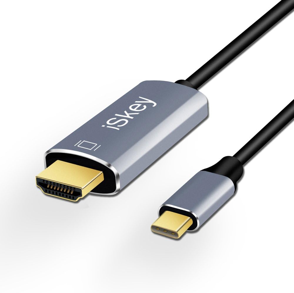 iSkey USB C to HDMI Cable, 4K@60HZ USB Type C to HDMI Cable 6ft [Thunderbolt 3 Compatible] for 2017/2016 MacBook Pro, 2017 iMac, Galaxy S9/S8/Note 8,Google Chromebook and More