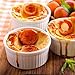 K BASIX 4.5 oz Porcelain Ramekin Pudding Cups, Dipping Bowls, Souffle Dishes, Creme Brulee Set, Classic Style White Ramekins Set for Baking, Custard, Pudding Cups, Set of 6, Oven Safe