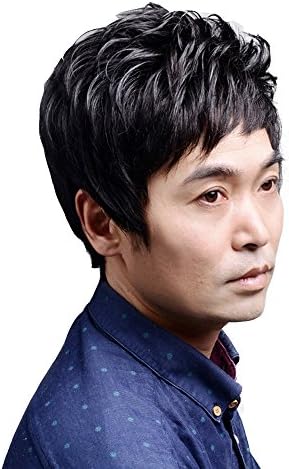 Yiru男性用 ウィッグ 前髪巻き ショート ボブ フルウィッグ ストレート セミロング 医療用ウイッグ 総手植え 人毛ウィッグ お求めやすく価格改定 黒 高品質 ウイッグおしゃれ かつら