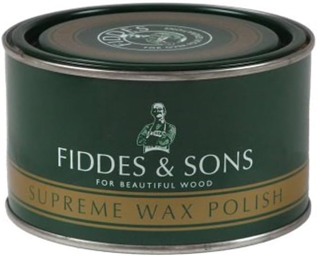 Fiddes Supreme Wax Polish 400ml Tin - Stripped Pine/Rugger Brown Wood Furniture
