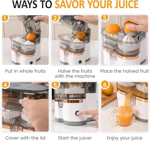 Dual-Head Electric Citrus Juicer, Portable Lemon Squeezer, Orange Juicer for Fresh Orange, Lemon, Lime, Kiwi, Grapefruit