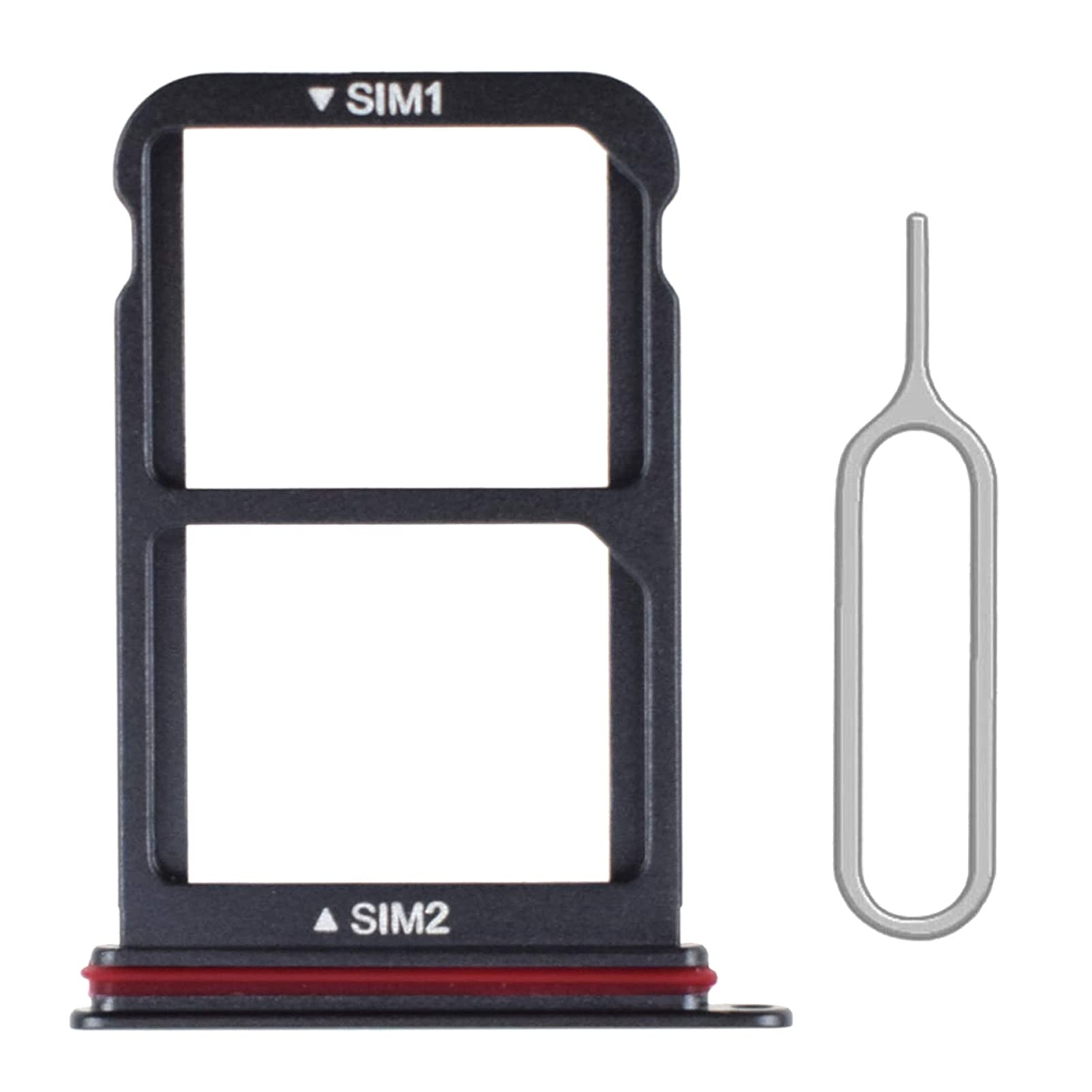 Cemobile Dual SIM Card Tray Slot Holder Replacement for Huawei P20 Pro 6.1 Inch + Eject Pin (Black)