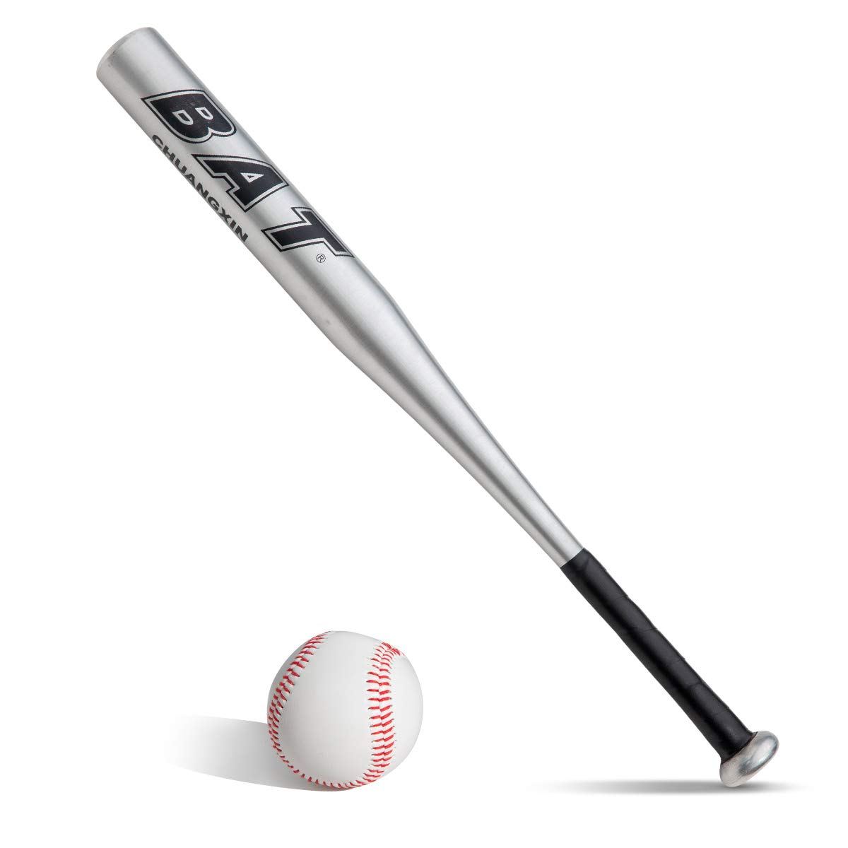 BigTree Baseball Bats Set Baseball Bat Stick Silver+Baseball Aluminum 25inch Baseball Bat and Ball Set Adult Outdoor Training Practise Waterproof Anti Slip Handle Metal