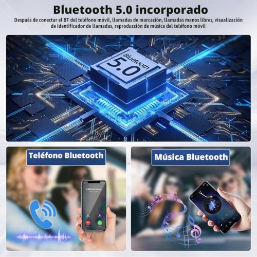 Inefala Car Radio 1 DIN with Wireless CarPlay and Android Autoradio, Car Radio Bluetooth 1 DIN, 9 Inch Touch Screen Car Radio Support Mirror Link/FM Radio/USB/Backup Camera
