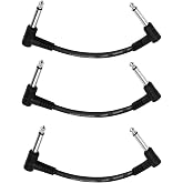 Donner 6 Inch Guitar Effect Pedal Patch Cables Black 3 Packs
