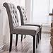 YEEFY Habit Solid Wood Tufted Parsons Dining Chair (Set of 4) (Gray)