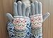 YAN & LEI Women's Snowflakes and Cats Knitted Winter Gloves with Roll Up Cuffs Design Color Grey