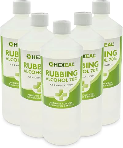 Hexeal 70% Rubbing Alcohol 5L 5 x 1L Lab Grade Isopropyl Alcohol