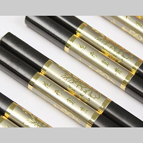 Suncha Glass Fiber High Polymer Alloy Topper with Blossom Chopsticks,Black,4 Pairs