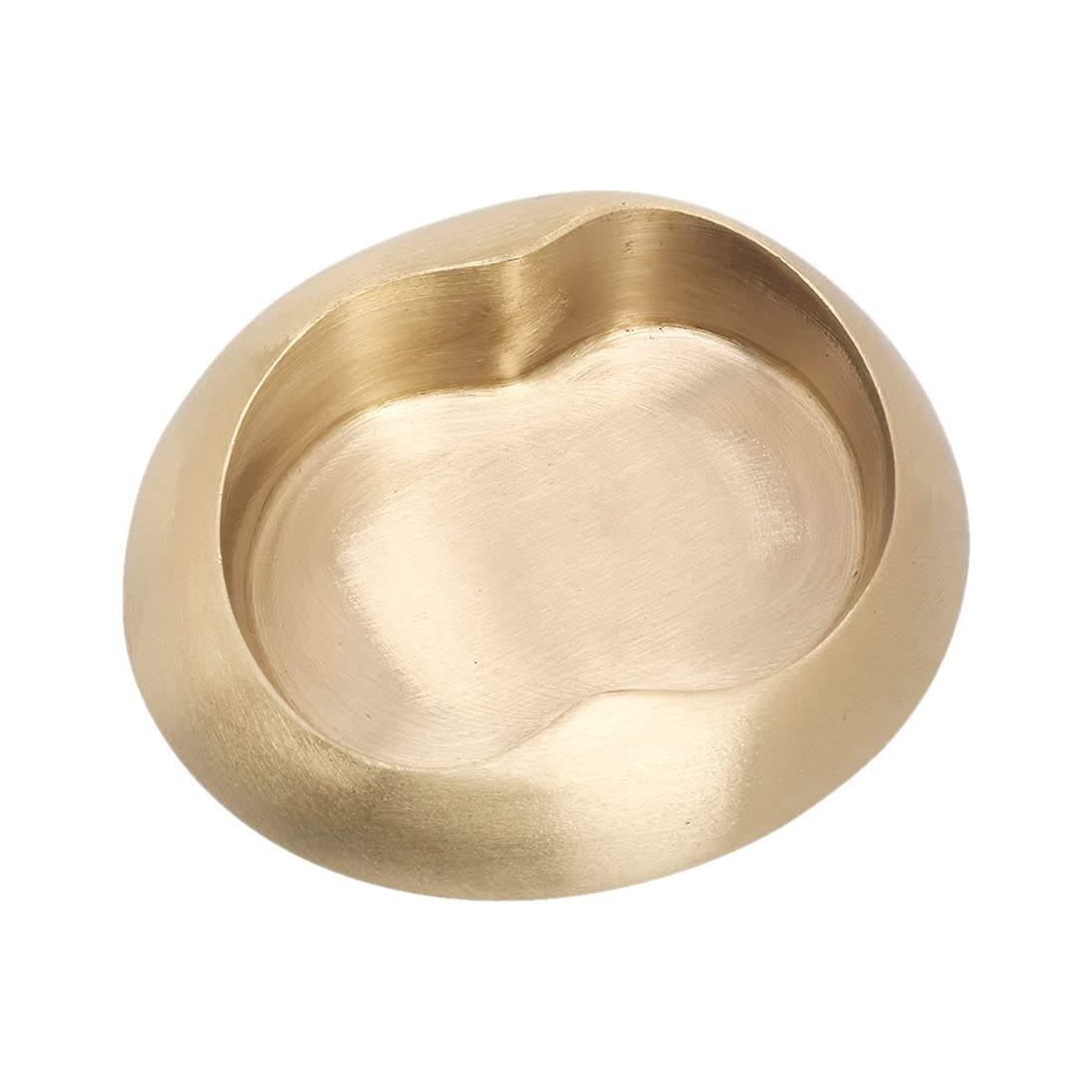 NKlaus Candle plate hoof 13x12cm solid brass deco plate gold matt coaster surface smooth 10546