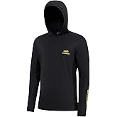 BASSDASH Men’s UPF 50+ Drawstring Fishing Hoodie Shirts UV Sun Protection Long Sleeve Outdoor Hiking Hooded T-Shirts FS33M