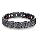 Elegant Titanium Magnetic Therapy Bracelet Pain Relief for Arthritis Carpal Tunnel Tendonitis Tennis Elbow RSI Joint and Wrist (Black)
