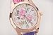 Suppion Women Silicone Printed Flower Causal Quartz Wrist Watches Hot Pink