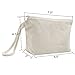 Aspire 12-Pack Natural 100% Cotton Canvas Wristlet Pouches, DIY Cosmetics Bag with Bottom