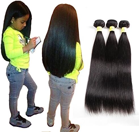 YePei Brazilian Straight Hair 3 Bundles Grade 8A Nature Color 100% Unprocessed Remy Virgin Human Hair Weave Weft (18 20 20)