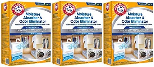 W M BARR FGAH32 2PK 16OZ Arm & Hammer Moisture Absorber & Max Odor Eliminator Hanging Bag, 16 Ounce, 2-Pack, 16 oz, 6 g (Thrะตะต ะ ack)