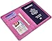 Yuhan Pretty Leather Passport Holder Wallet Cover Case RFID Blocking Travel Wallet (Pink)
