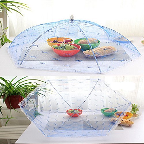 Zantado (4 Pack) Pop –Up Mesh Screen Food Cover Tent Umbrella, Reusable and Collasible Outdoor Picnic Food Covers Mesh, Screen Tents Protectors For Bugs, Fruit From Flies, BBQ.