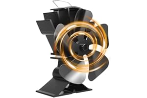 Tomersun Wood Stove Fan5 Blades Stove Fan Heat Powered Fireplace Fan for Wood Burning Stove/Log Burner/Fireplace