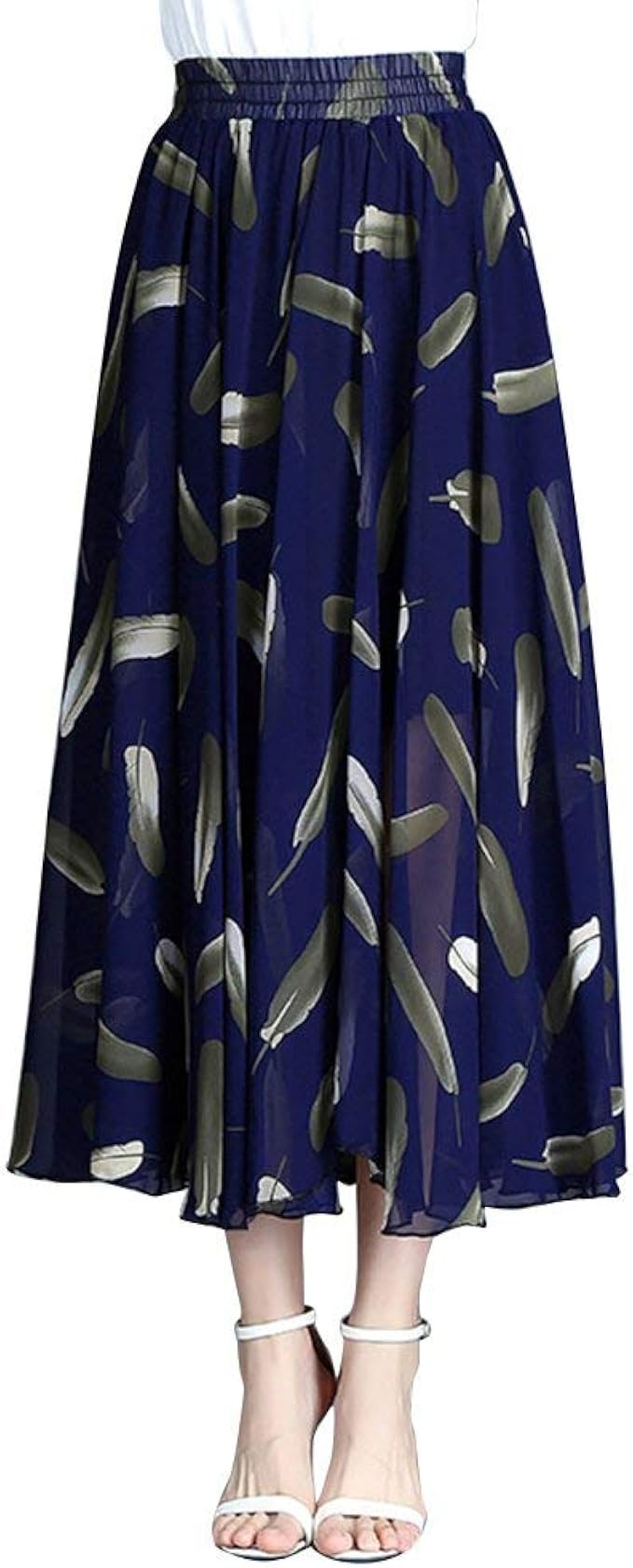 Maxigonna Donna Rock Creek Selection, Gonna Lunga A Gradini, Vita Media, Jersey Cotone, Vari Colori