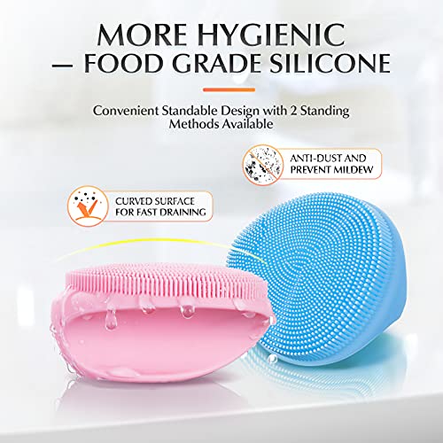 Silicone Face Scrubber Exfoliator face Brush of 2 Manual Facial