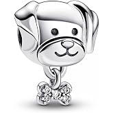 Pandora Pet Dog &amp; Bone Charm - Compatible Moments Bracelets - Jewelry for Women - Gift for Women in Your Life - Made with Sterling Silver &amp; Cubic Zirconia, No Gift Box
