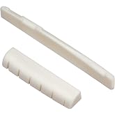 Blisstime 6 String Acoustic Guitar Bone Bridge Saddle and Nut Made of Real Bone for Acoustic Folk Guitar