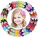 Fortop Baby Girls Boutique Grosgrain Ribbon Pinwheel Hair Bows With Clips For Teens Babies 40Piece