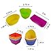 Silicone Cupcake Liners 30 Pack, Reusable Bento Box Inserts Small muffin cups, 5 Shapes 6 Color Baking Cups for Cakes, Jelly,Chocolate Shell-lined Dessert and Lunch-boxes Snacks Separator