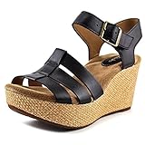 Clarks Artisan Caslynn Harp Women Open Toe Leather Wedge Sandal