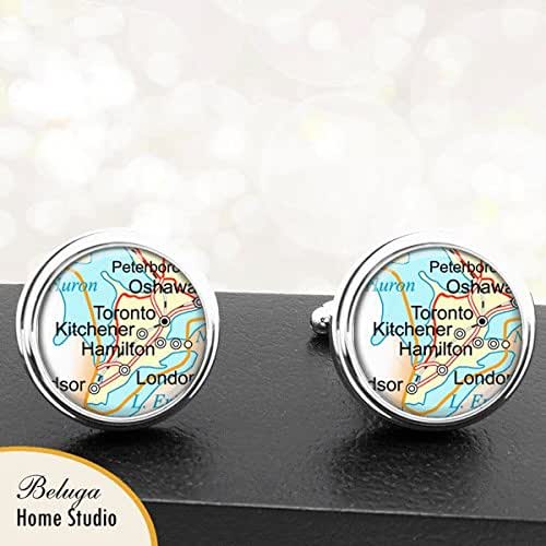 Map Cufflinks Toronto Canada Maps Handmade Cufflinks