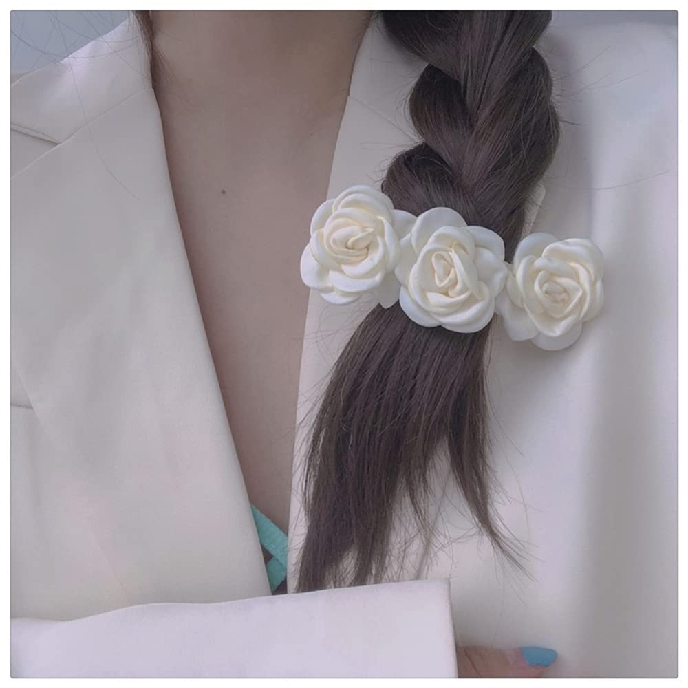 Hair Clips, Ivory Flower Barrettes Hairpins for Women Girls, 1 PC Elegant Handmade Fashion Headwear Styling Tools Hair Accessories for Party Wedding Daily