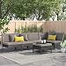 Baner Garden 6 Pieces Outdoor Furniture Complete Patio Wicker Rattan Garden Corner Sofa Couch Set, Full, Black primary
