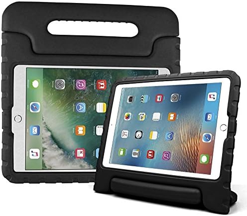 Reekow New iPad 9.7 Inch 2017 / iPad Air 2 / iPad Air Case - Kids Friendly Light Weight Shock Proof Convertible Handle Stand Cover for Apple New iPad 9.7" 2017 Model, iPad Air 2, iPad Air (Black)
