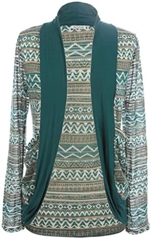 Ola Mari Junior Size Tribal Print Coccon Cardigan with Pockets, Small, Green