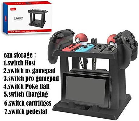 Ourhomer �� Clearance Sale IPAY Switch Multi-Function Storage Bracket for Nintendo Switch Poke Ball Controller (Black)