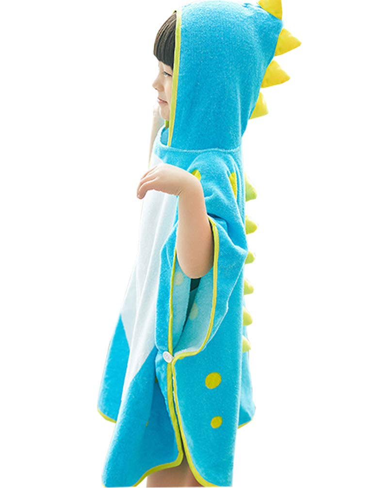 Alltops PHLCEhot Kids Cotton Hooded Towel Cartoon Dinosaur Bathrobe Bath Poncho Towel for Boys Girls