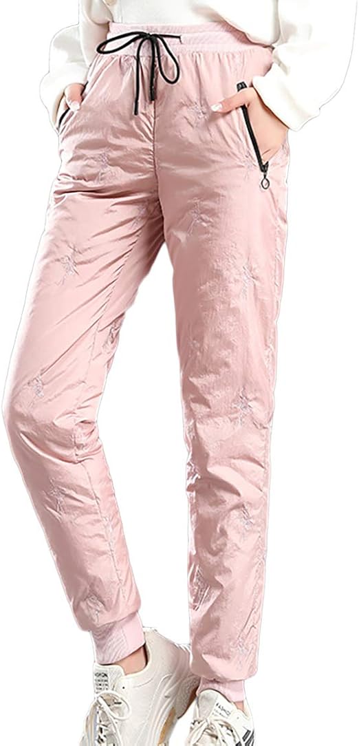 Amazon Heaven Days ヘブンデイズ ダウンパンツ 防寒パンツ 中綿パンツ 防風 登山 キャンプ アウトドア ゴルフ 中綿入り ウエストゴム 刺繍 裾リブ レディース 2101e0519 ロングパンツ 通販