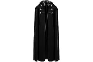 RUZIYOOG Cloak Coat for Women Vintage Victorian Steampunk Cape Winter Warm Gothic Wool Faux Fur Collar Long Coat Role Play