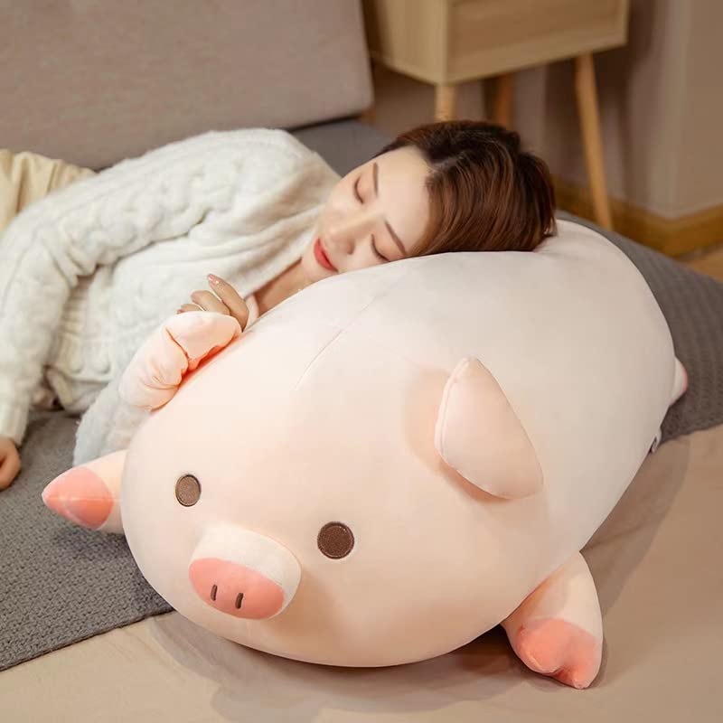 Maomoto Pig Stuffed Animal 50cm Kawaii Plushies Pillow Hugging Pillow for Kids, Fat Soft Cuddly Stuffed Pigs Plush Toy for Girls Boys (Round Eye)