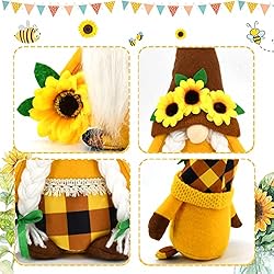 2 Pcs Sunflower Garden Gnome Summer Fall Thankful