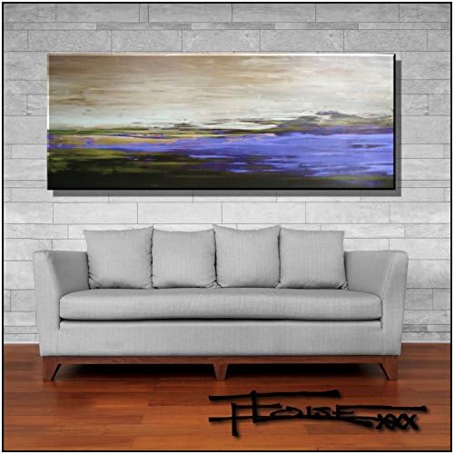 Limited Edition Giclee, Hand textured and embellished, Abstract Painting Modern Fine Art 60x24x1.5 inch by ELOISExxx