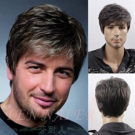 Sjd Fashion Handsome Men S Short Brown Mixed Cosplay Natural Hair