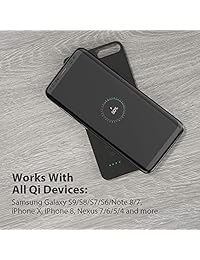 ROMOSS Qi   Funda para iPhone X iPhone 8 iPhone 8 Plus, 2 en 1, batería inalámbrica recargable y de protección ampliada, con banco de energía inalámbrico magnético extraíble, color negro