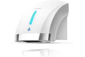 modunful Hand Dryers for Bathrooms Commercial, Electric Hand Dryer Touchless, Extra Quiet Low Noise(40db), Wall Mounted Type(1600) White