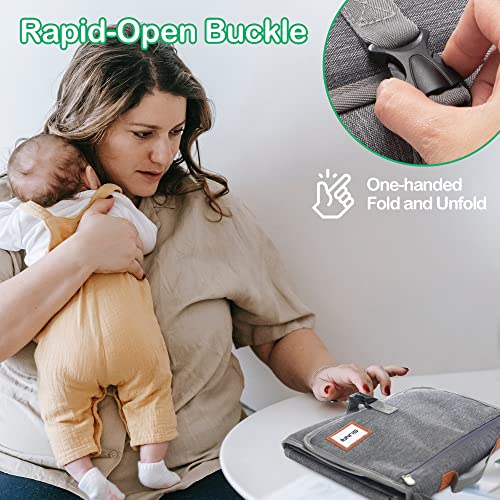 Portable Diaper Changing Pad with Padded Head Rest, Compact Travel