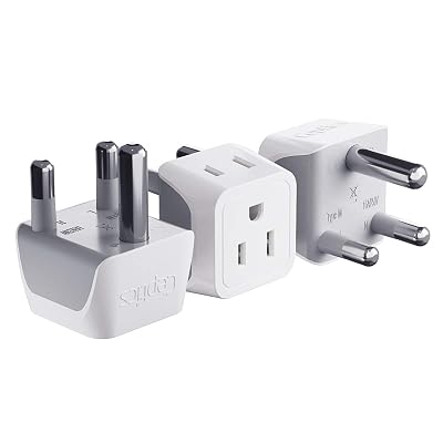 Ceptics South Africa Power Plug Adapter Travel QC 3.0 &amp; PD, Safe Dual USB &amp; USB-C - 2 USA Socket Compact &amp; Powerful - Use in S. Africa