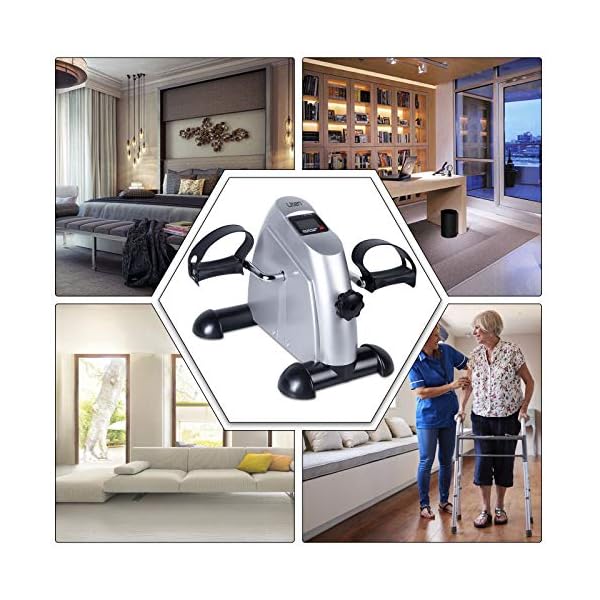 Mini Exercise Bike Pedal Exerciser Arm Leg Trainer Cycle Exercise Bike Silver